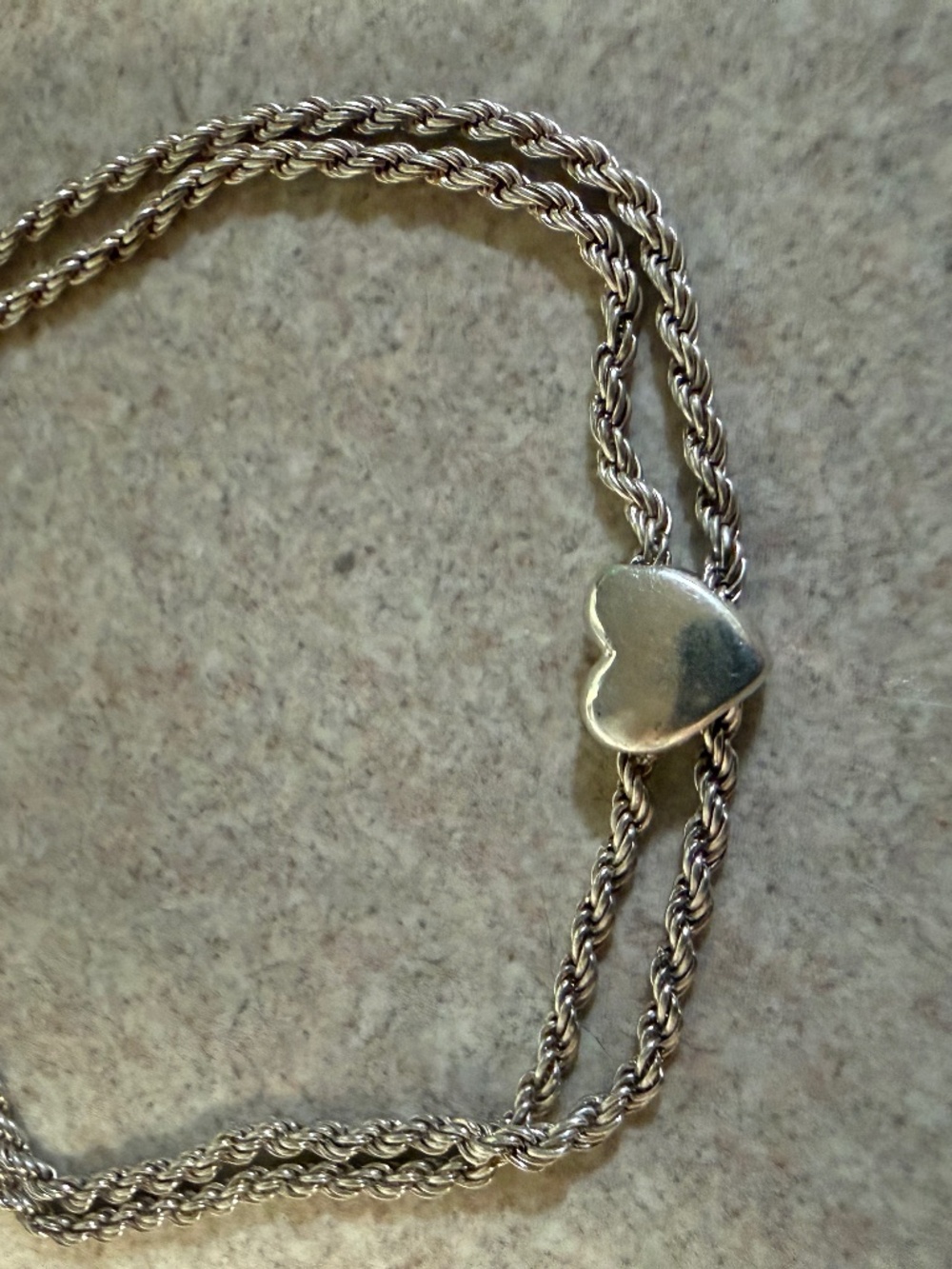 925 Italy M stamped heart bracelet